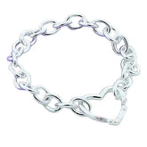Heart Buckle Sterling Silver Bracelet
